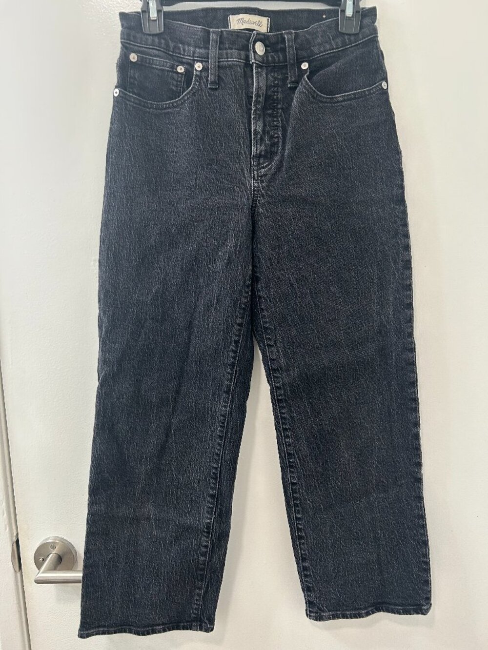Madewell Wide Leg Black Washed Jeans